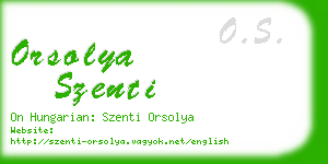 orsolya szenti business card